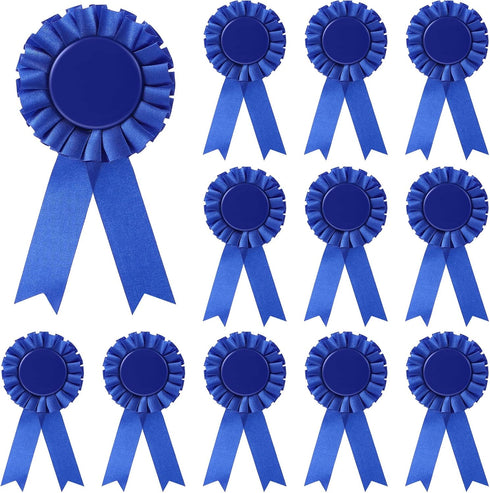 12 Pieces Blank Award Ribbon Prize Ribbon 1st Place Rosette Ribbon Award Medal Winner Victory Ribbon Recognition Participation Ribbon for Competit...