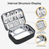 Large Capacity Electronics Accessories Organizer Travel Case with Adjustable Divider Waterproof Leather Cord Organizer Case Shockproof Tech Organi...