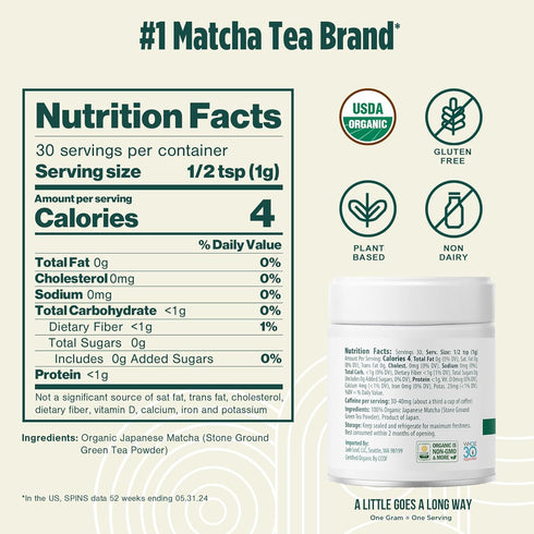 Jade Leaf Matcha Organic Ceremonial Grade Matcha Green Tea Powder - Authentic Japanese Origin - Teahouse Edition Premium First Harvest (1.06 Ounce...