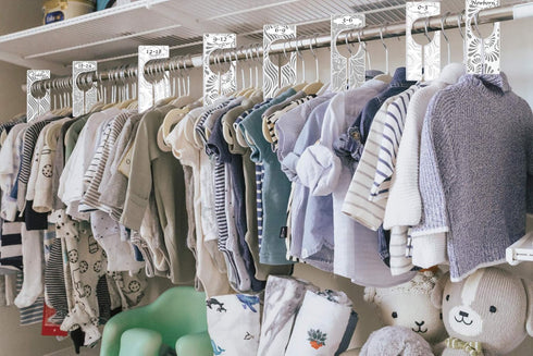 Closet Dividers for Baby Clothes by YardieBaby - Set of 8 Baby Clothing Size Age Hanger Dividers from Newborn Infant to Toddler Months Boys/Girls ...