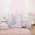 Disney Sweet Princess Light Blue, Pink, and White Enchanted 100% Cotton Photo Op Fitted Crib Sheet...