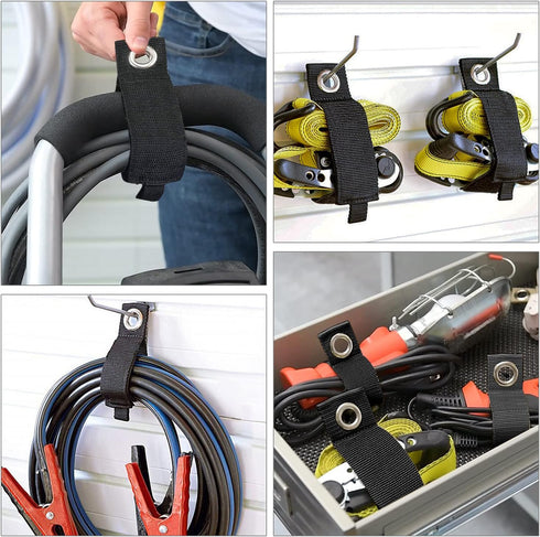 10 Pack Extension Cord Holder Organizer Heavy -Duty Hook and Loop Storage Strap Cable Straps Wrap Rope Organizer for Hanging Cables, Hoses, Ropes ...