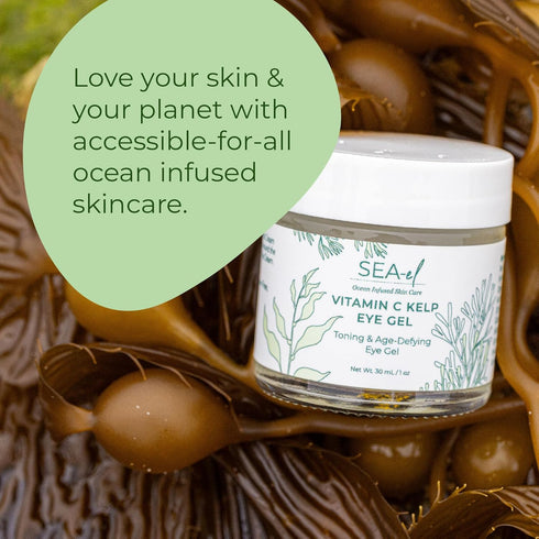 Vitamin C Kelp Eye Gel Toning & Age Defying Skincare for Puffiness, Under Eye Bags & Dark Circles Cooling Youthful Glow for Women & Men - 1 Oz...