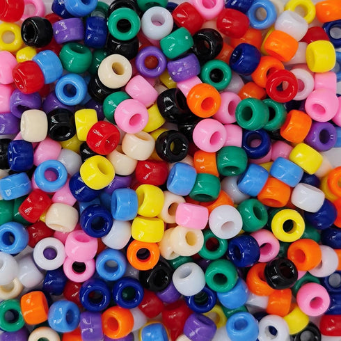 1000PCS 6x9mm Pony Beads Bulk, Neon Pony Beads for Bracelets Making Kit, Kandi Beads, Hair Beads for Braids, Craft Beads for Jewelry Making (Neon ...