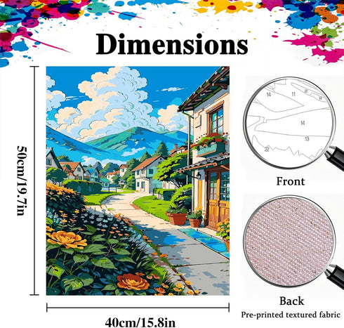 cewlonp Landscape Paint by Number for Adults-Paint by Numbers for Adults Beginner,Flowers Paint by Numbers for Gift Home Wall Decor(16x20inch)...