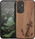 kwmobile Wood Case Compatible with Samsung Galaxy A54 5G Case - Cover - Vintage Anchor Dark Brown...
