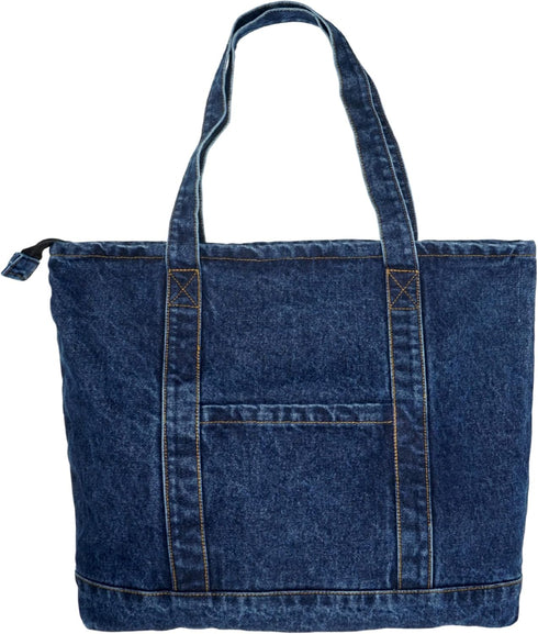 Denim Tote Bag Casual Style Lightweight Classic Retro Travel Shopper Shoulder Handbag...
