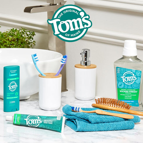 Tom's of Maine Wicked Fresh! Natural Fluoride Anticavity Toothpaste, Cool Peppermint, 3 Pack, 4.0oz...