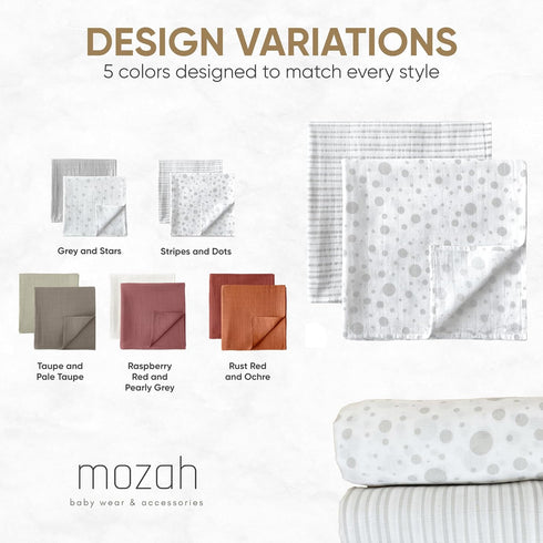 Organic Muslin Swaddle Blankets - 100% Soft Organic Cotton - Baby Girl Blanket and Baby Boy Blanket - Ideal Baby Registry Items Unisex Essentials ...