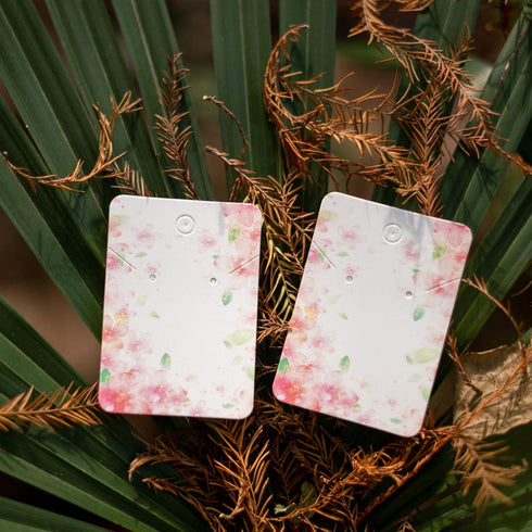 100Pack Flower Earring Cards for Display Necklace Card Jewelry Display Hanging Card Hang Tag 2.8"x2"...