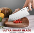 Meat Cleaver Chef Knife,7-in Ultra Sharp Kitchen Knife,Slicer Knife Cooking Knife Vegetable Knife,German HC Stainless Steel,Full Tang Wood Handle,...