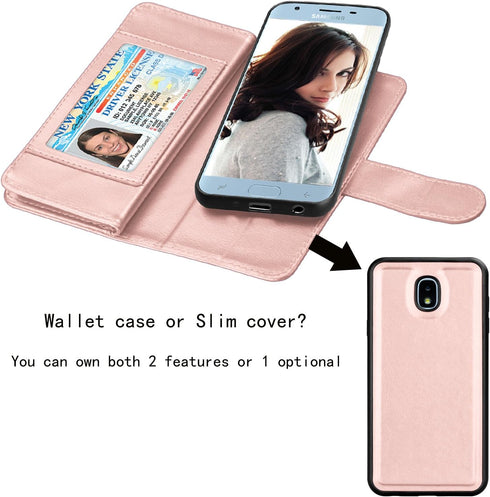 NJJEX Wallet Case for Galaxy J3 2018/Eclipse 2/J3 Orbit/J3 Achieve/Express Prim 3/Amp Prim 3/J3 Aura/Sol 3/J3 V 3rd/J3 Star, PU Leather Card Slots...