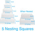 Silverlake 5-Tier Square Cake Dummy Set - American-Made Hard Foam Cake Dummies - 4" High x 4,6,8,10,12" Squares - Professional Baking Display Set ...