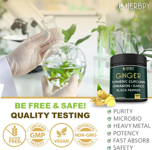 5in1 Ginger Supplement 7550mg with Ceylon Cinnamon, Turmeric Curcumin Root, Garlic Bulb & Black Pepper - Support Digestion, Immune & Heart Health ...