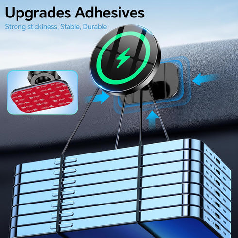 for Magsafe Car Mount Charger Wireless Car Charger Mount?20 Strong Magnets & 15W? Magsafe Car Charger Dashboard, Automobile Car Phone Holder Charg...