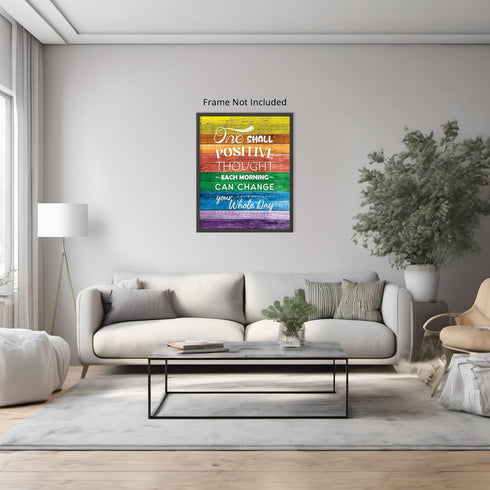 Posterizer 1 pcs-One Small Positive Thought-Rainbow Quote-Motivational & Inspirational Art-Gay & LGBTQ Art- School and classroom art- unframed wal...