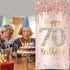 70th Birthday Door Banner Decorations for Women, Pink Rose Gold Happy 70th Birthday Door Cover Backdrop Party Supplies, Large Seventy Year Old Bir...