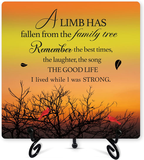 Sympathy Desk Decor, A Limb Has Fallen From Family Tree Sign With Iron Stand, Loss of Loved One Remembrance Gifts, In Memory of Loved One Bereavem...