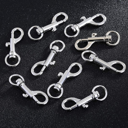 JSSHI Pack of 40 1.5" Metal Swivel Clasps Snap Lanyard Snap Hook Lobster Claw Clasp-On Keychain Ring Hook Clip for Keys, Lanyards (0.43" Inside Wi...
