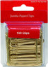 1InTheOffice Jumbo Paper Clips, Gold, Smooth, 100/Pack...