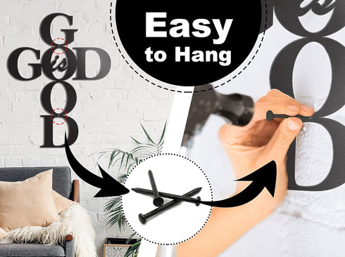 Vivegate God is Good Metal Signs Decor, Black Metal Cross God is Good Sign Wall Decor Religious Kitchen Decor Wall Crosses for Home Decor...