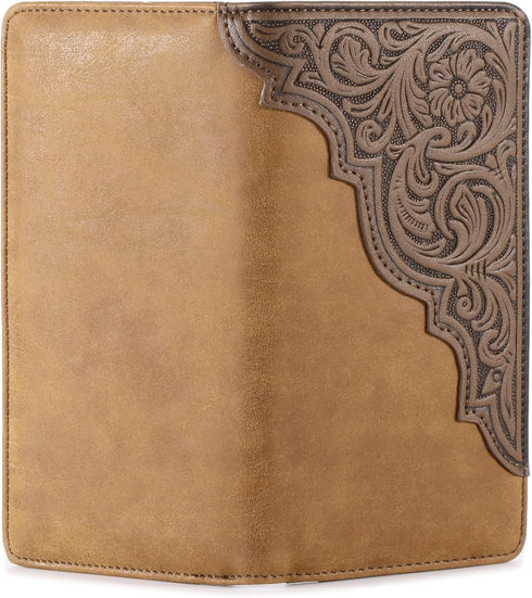 Montana West Western Wallet for Men Long Bifold Wallet with Card Slots Cowboy Vintage Checkbook Wallet MW-611TN...