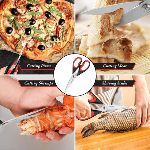 iBayam Kitchen Scissors All Purpose Heavy Duty, Kitchen Utensils Set, Stainless Steel Cooking Utensils Gadgets, Meat Poultry Food Shears Dishwashe...