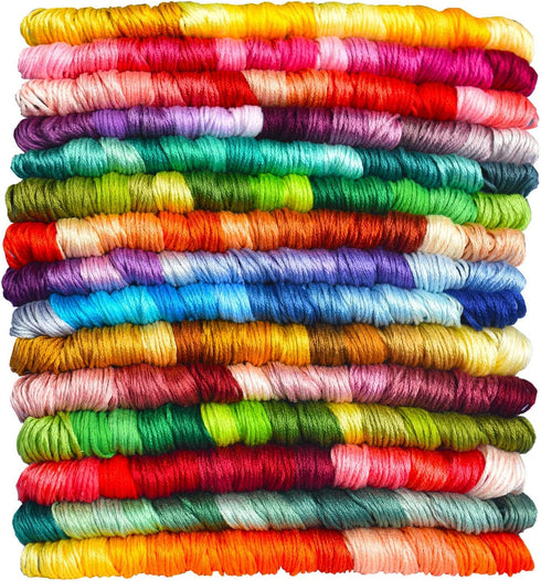 Premium Rainbow Color Embroidery Floss - Cross Stitch Threads - Friendship Bracelets Floss - Crafts Floss - 14 Skeins Per Pack Embroidery Floss, L...