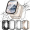 4 Pack Compatible with Apple Watch Waterproof Case 45mm Series 9/8/7 with Tempered Glass Screen Protector, 2 in 1 Full Coverage Bumper Protective ...