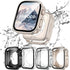 4 Pack Compatible with Apple Watch Waterproof Case 45mm Series 9/8/7 with Tempered Glass Screen Protector, 2 in 1 Full Coverage Bumper Protective ...