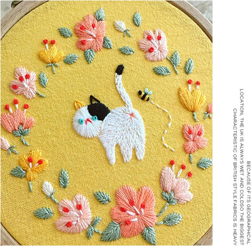 Mantouxixi Embroidery Starters Kit with Pattern & Instructionsfor Beginners, Cross Stitch Kits with Embroidery Hoops, Stamped Embroidery Cloth, Co...