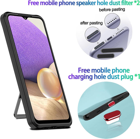 LMDAMZ Compatible Galaxy S21 FE 5G, Anti-fall Heavy Duty Military Grade Shockproof Kickstand Case Double Protection (TPU+PC) Solid and Durable Mag...