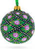 1907 Rose Trellis Royal Egg Green Glass Ball Christmas Ornament 3.25 Inches...