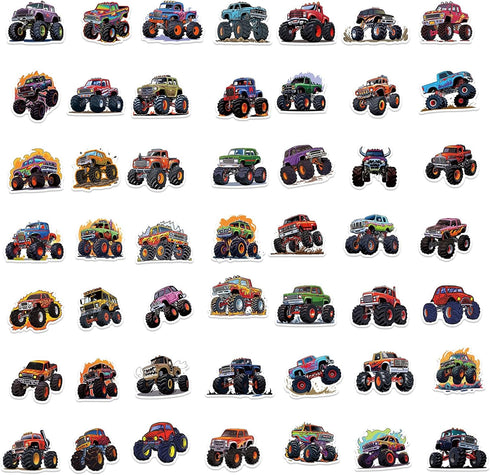 50PCS Monster Truck Stickers, Truck Car Stickers for Kids, Car Stickers Waterproof for Water Bottles Skateboard Car Bike Phone Case Laptop Suitcas...