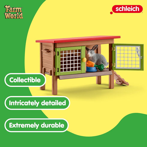 Schleich Farm Animal Toys and Playsets - Farm World 8 Piece Rabbit Hutch Set with Figurines, Farming Hutch and Accessories for Kids Ages 3 and Abo...