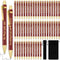 24 Pcs Funny Office Pens Bulk Pens Office Ballpoint Pens Brown Wood Bamboo Ballpoint Pens with Velvet Bags Employee Gifts for Women Men Office Cow...