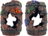 GSD Star-Fish Broken Barrel Decor Resin Betta Fish Tank Accessories Ornaments for Fish Cave Hide Tank Decorations, Broken Barrel x 1pc, Blue Star ...
