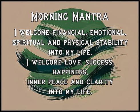 Posterizer 1 pcs-Morning Mantra for Stability and Success-Zen Spiritual Quotes-Motivational & Inspirational Art- Gift For Buddhism Meditation Fans...
