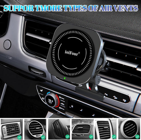 MagSafe Car Mount Charger, Fan Cooling Charging, 15W Wireless Phone Car Charger Mount Compatible with iPhone 15 14 13 12 MagSafe Case (M)......