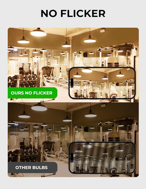 300 Watt Equivalent Light Bulb, 33W Super Bright Garage Light Bulb, A23 LED E26 Warm White 3000K Bulb for Warehouse, Backyard, Non-Dimmable, 2-Pac...