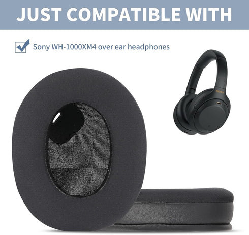 Replacement Cooling-Gel Ear Pads for Sony WH-1000XM4,High-Density, Shock-Absorbing Foam,Ice Silk Fabric (Black)...
