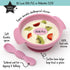 PrimaStella Unbreakable Silicone Non-Slip Bowl and Chew Spoon Set for Babies and Toddlers (Purple)...