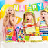 105 Pcs Rainbow Cellophane Treat Bags Bulk Plastic Polka Dot Stripes Goodie Candy Favor Bags with Twist Ties for Back to School Party Favors Anniv...