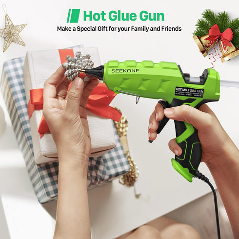SEEKONE Full Size Hot Glue Gun, 60/100W Dual Power Large Glue Gun with 20 Pcs Premium Glue Sticks,High Temp Heavy Duty Industrial Glue Gun Kit for...