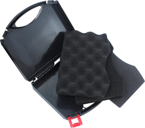 Small Hard Carrying Case with Pluck Foam Interior for Pistol, GoPro, Camera, and More - Outer Size 9 x 7.7 x 2.2 Inches, Black...