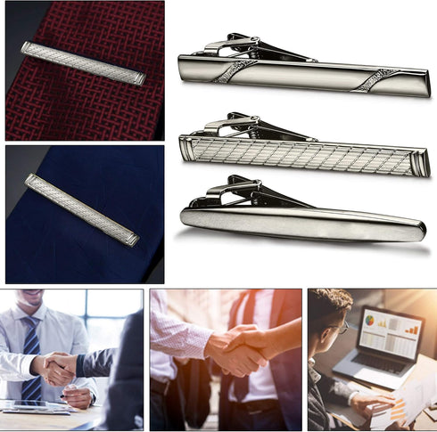 Jstyle 3 Pcs Tie Clips for Men Tie Bar Clip Set for Regular Ties Necktie Wedding Business...