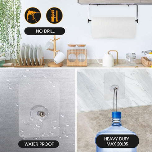 Under Cabinet Paper Towel Holder Wall Mount for Home Kitchen,Stainless Steel for Large Rolls-Black...