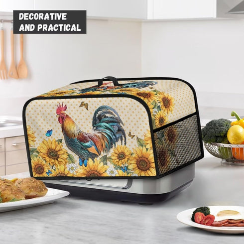 Chicken Sunflower Crock Pot Dust Covers Oval Fits 6-8 qt Oval Slow Cooker Cover Dustproof Kitchen Appliance Accessories...