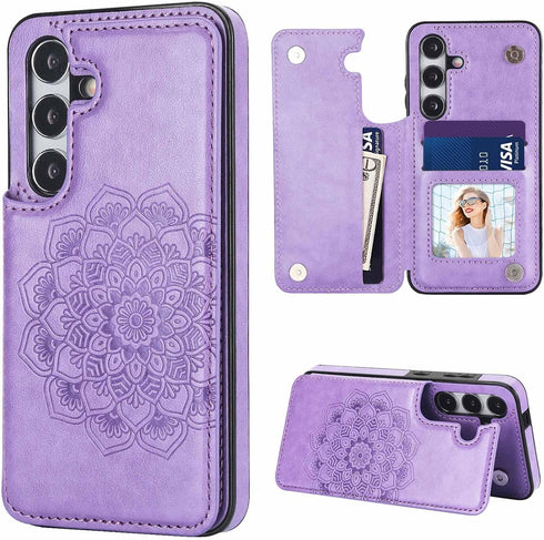 A15 5G Phone Case,Designed for Galaxy A15 5G Case Wallet with Card Holder,Mandala Emboss PU Leather with Kickstand Credit Card Slots Slim Flip Cas...