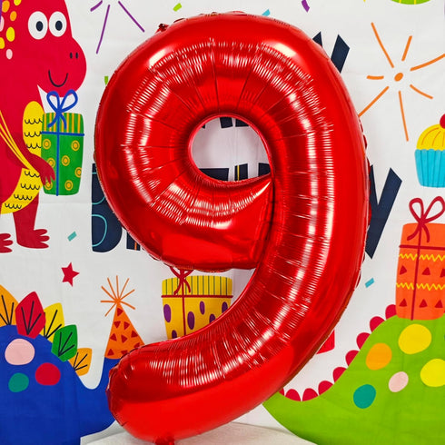 40 inch red big number 9 birthday party decoration foil polyester film balloons anniversary party wedding for girls and boys digit 9...